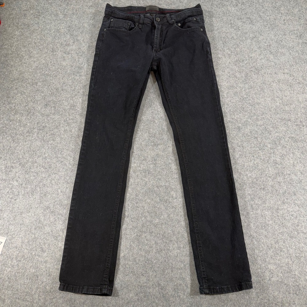 Steve's Jeans Mens 28x30 Black Slim‎ Straight Stretch Denim Pants
